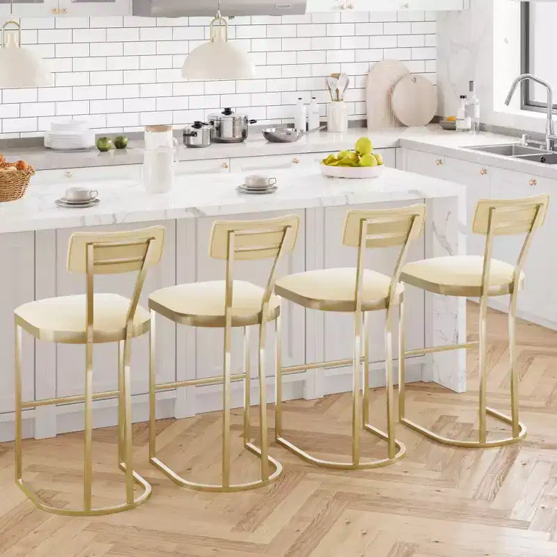 Tabourets de bar lot de 2 - Tabourets de bar rembourrés hauteur comptoir pour salle à manger, chaises îlot pour table de cuisine, tabourets hauts avec dossier pour bar à domicile