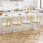Tabourets de bar lot de 2 - Tabourets de bar rembourrés hauteur comptoir pour salle à manger, chaises îlot pour table de cuisine, tabourets hauts avec dossier pour bar à domicile