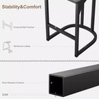 Tabourets de bar lot de 2 - Tabourets de bar rembourrés hauteur comptoir pour salle à manger, chaises îlot pour table de cuisine, tabourets hauts avec dossier pour bar à domicile