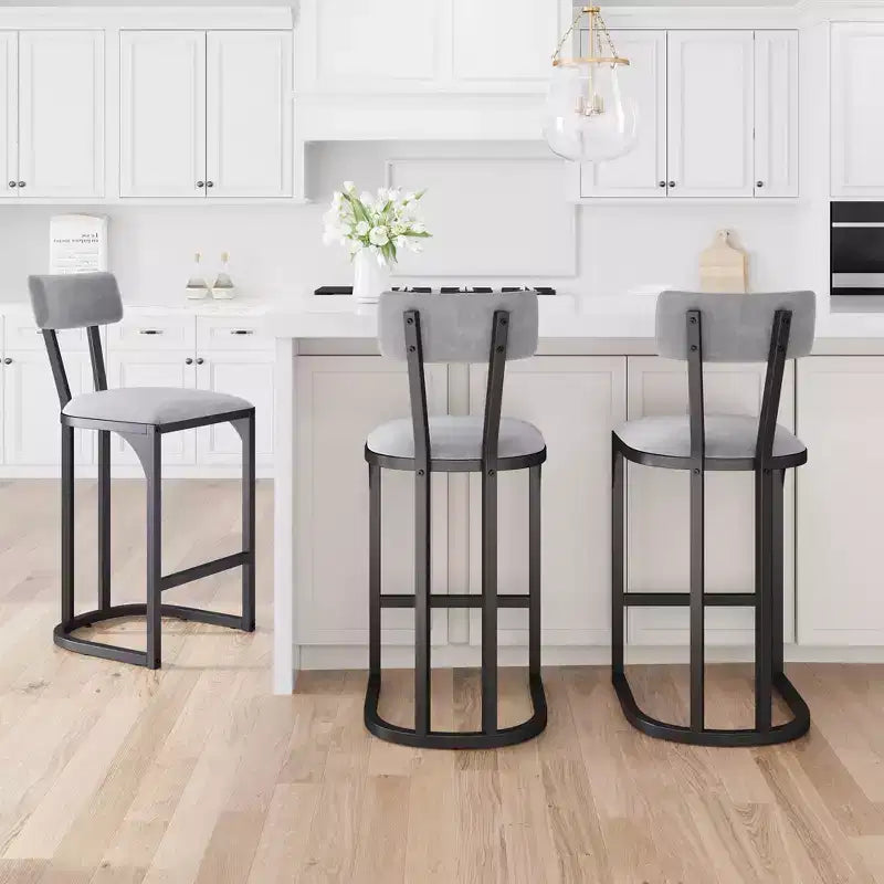 Tabourets de bar lot de 2 - Tabourets de bar rembourrés hauteur comptoir pour salle à manger, chaises îlot pour table de cuisine, tabourets hauts avec dossier pour bar à domicile