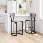 Bar Stools Set of 2 - Counter Height Upholstered Bar Stools for Dining Room, Island Chairs for Kitchen Table, Tall Barstools with Back for Home Bar