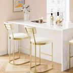 Tabourets de bar lot de 2 - Tabourets de bar rembourrés hauteur comptoir pour salle à manger, chaises îlot pour table de cuisine, tabourets hauts avec dossier pour bar à domicile