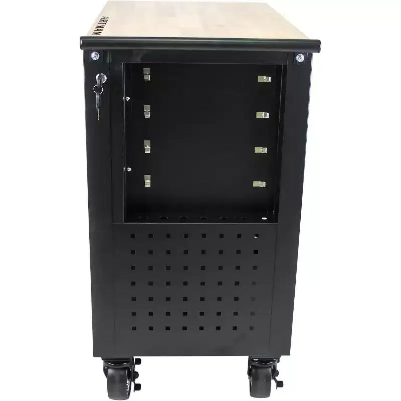 Servante d'atelier Acekool avec 4 tiroirs, chariot de mécanicien mobile avec roues robustes et panneau latéral, orange