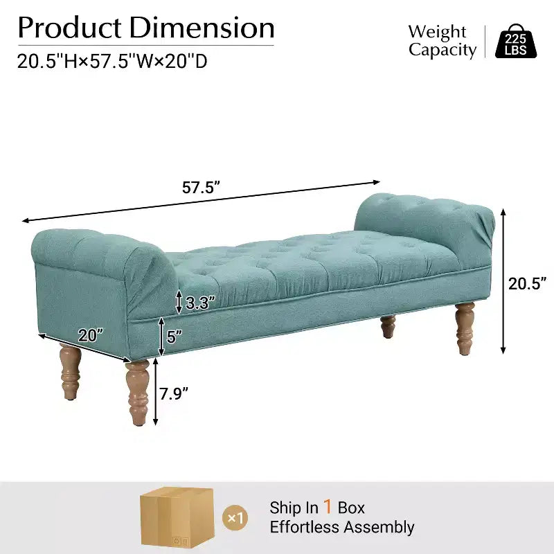 Banc capitonné moderne en tissu Kate de Christopher Knight Home