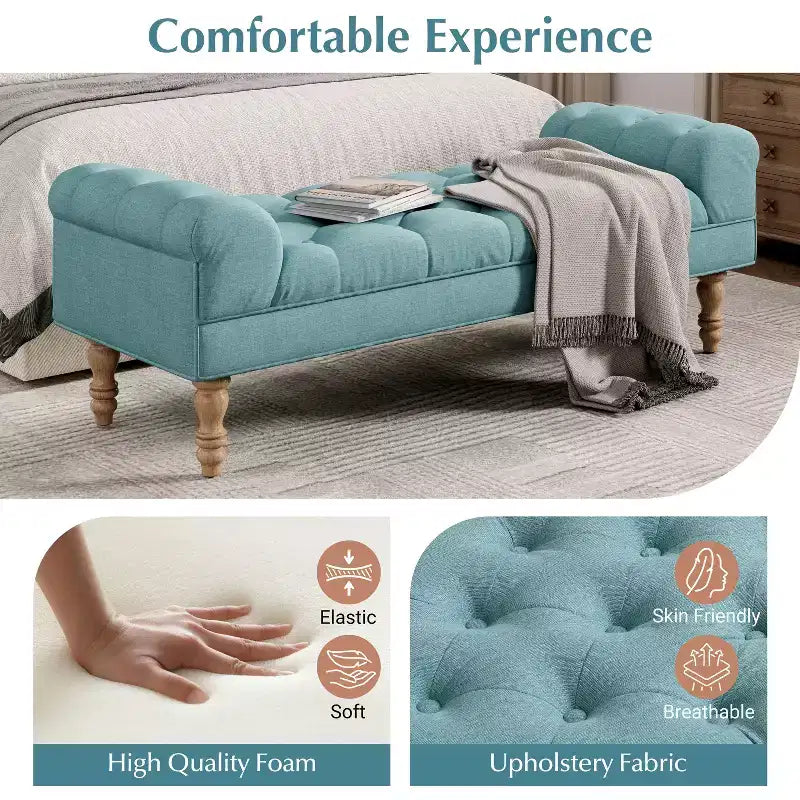 Banc capitonné moderne en tissu Kate de Christopher Knight Home