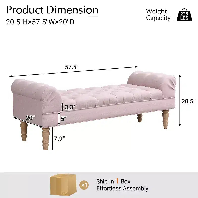 Banc capitonné moderne en tissu Kate de Christopher Knight Home