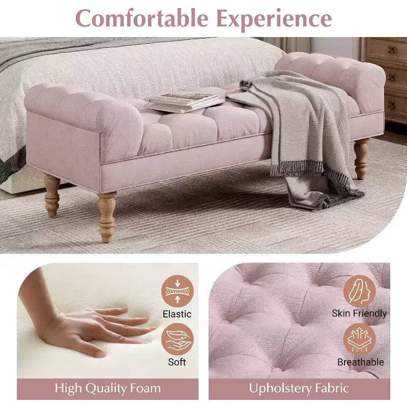 Banc capitonné moderne en tissu Kate de Christopher Knight Home