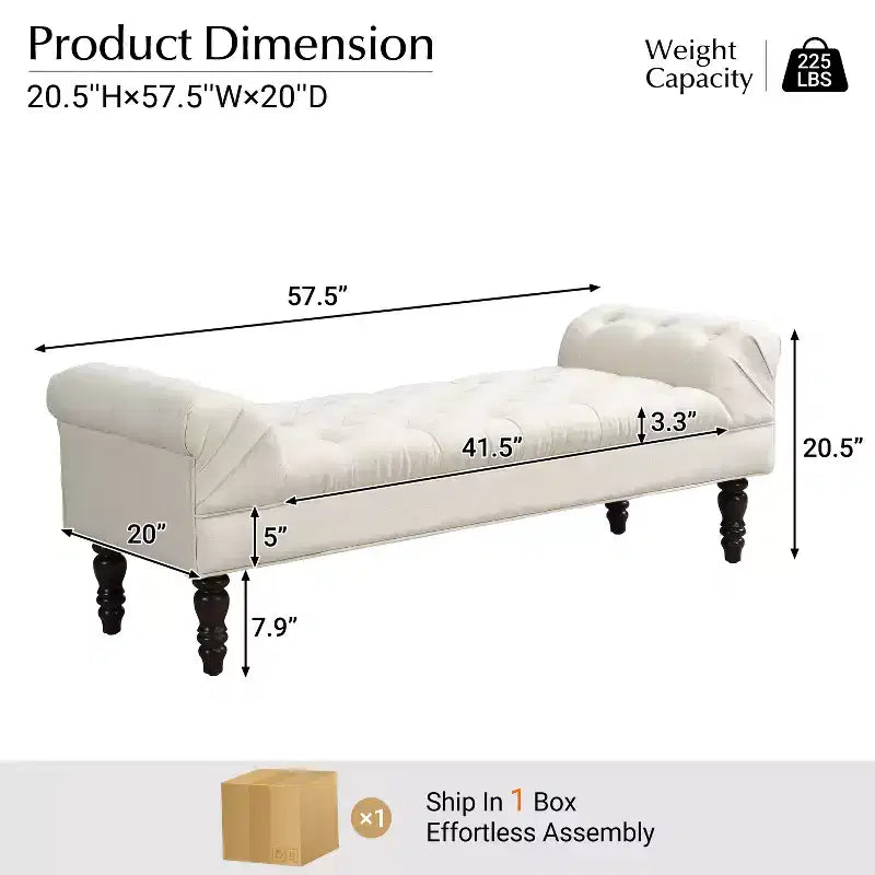 Banc capitonné moderne en tissu Kate de Christopher Knight Home