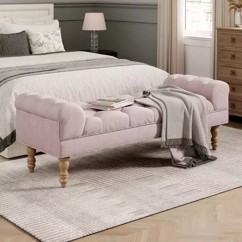 Banc capitonné moderne en tissu Kate de Christopher Knight Home