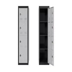 Armoire de rangement métallique haute de 72 pouces avec 4 portes, casier en acier avec étagères pour l'école, le bureau, le garage, la salle de sport, l'entrepôt à domicile