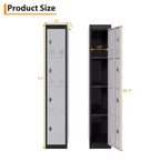 Armoire de rangement métallique haute de 72 pouces avec 4 portes, casier en acier avec étagères pour l'école, le bureau, le garage, la salle de sport, l'entrepôt à domicile