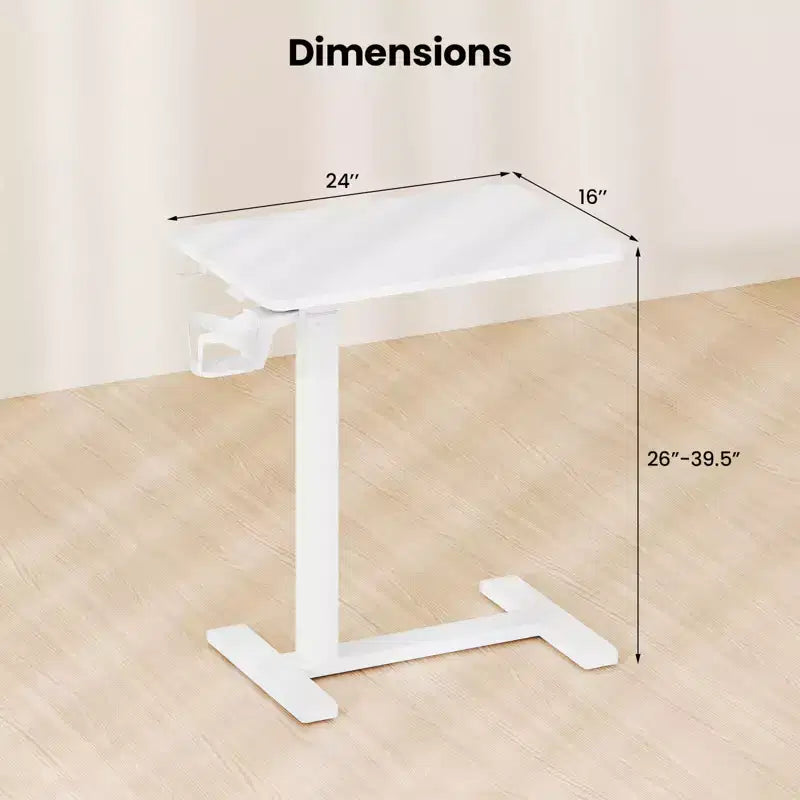 Table d'appoint en C réglable en hauteur Costway avec crochet et porte-gobelet pour lit/chevet Noir/Naturel/Blanc