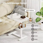 Table d'appoint en C réglable en hauteur Costway avec crochet et porte-gobelet pour lit/chevet Noir/Naturel/Blanc