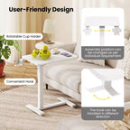 Table d'appoint en C réglable en hauteur Costway avec crochet et porte-gobelet pour lit/chevet Noir/Naturel/Blanc