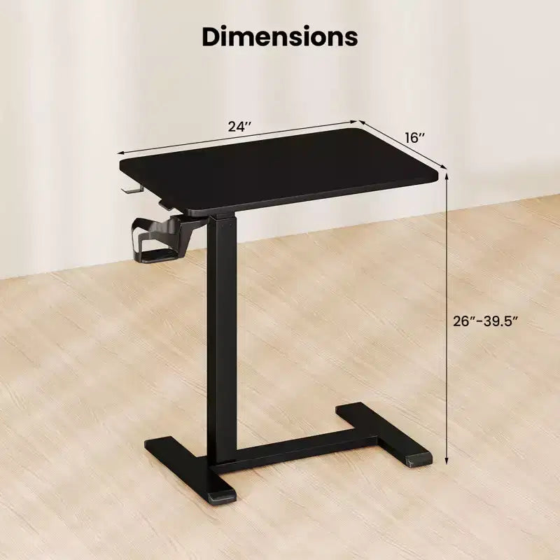 Table d'appoint en C réglable en hauteur Costway avec crochet et porte-gobelet pour lit/chevet Noir/Naturel/Blanc