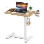 Table d'appoint en C réglable en hauteur Costway avec crochet et porte-gobelet pour lit/chevet Noir/Naturel/Blanc