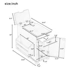 Table d'appoint Bestier avec roulettes, Table d'appoint moderne avec ports USB, Tiroir, Porte-gobelets, Table de canapé avec rangement pour salon, chambre à coucher