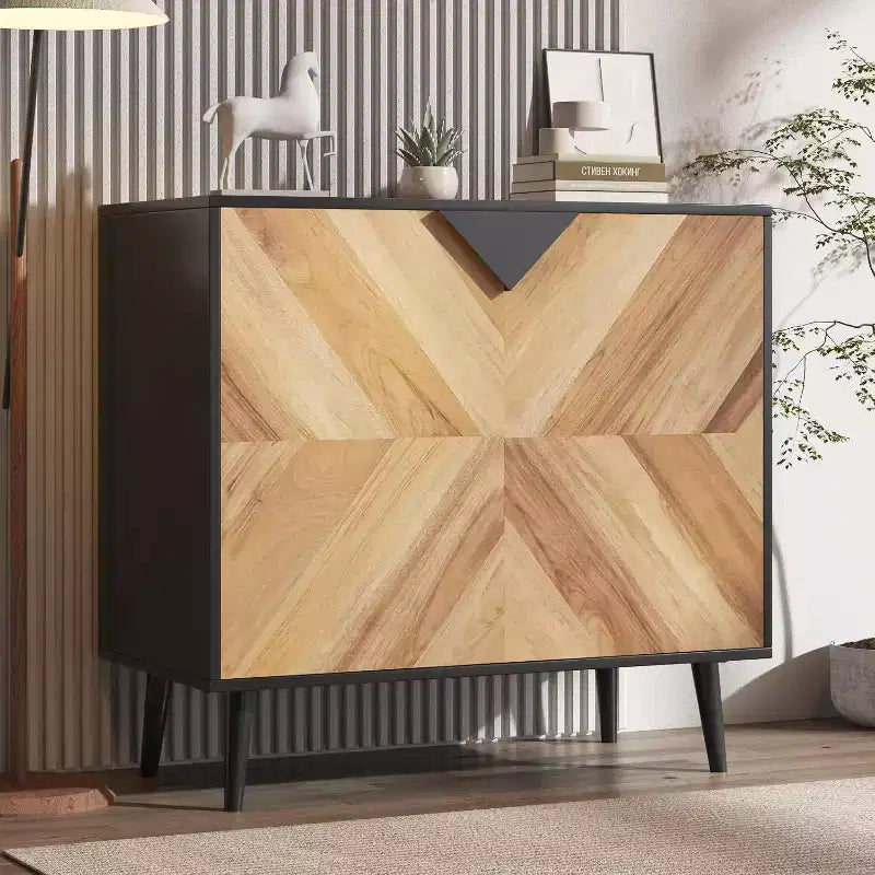 31,5 Meuble de rangement moderne - Buffet avec étagère et portes pour salle à manger et salon