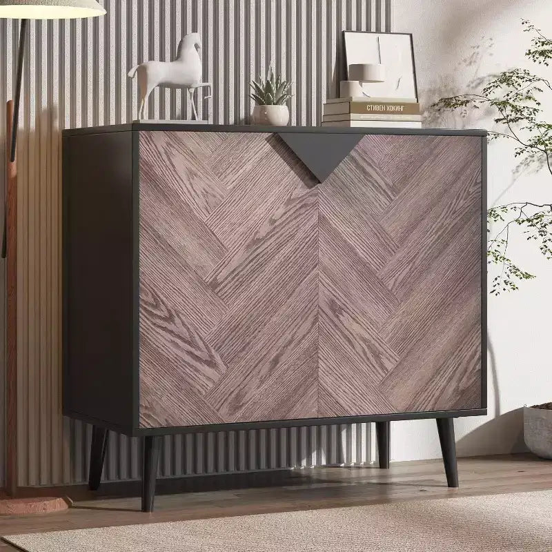 31,5 Meuble de rangement moderne - Buffet avec étagère et portes pour salle à manger et salon