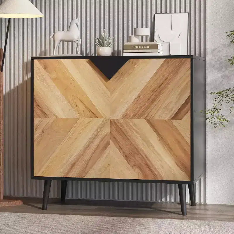 31,5 Meuble de rangement moderne - Buffet avec étagère et portes pour salle à manger et salon