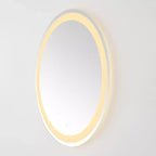 Miroir rond LED en aluminium Caspar 30 - LMR1001 - Argent/Blanc - Safavieh