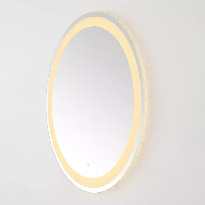 Miroir rond LED en aluminium Caspar 30 - LMR1001 - Argent/Blanc - Safavieh