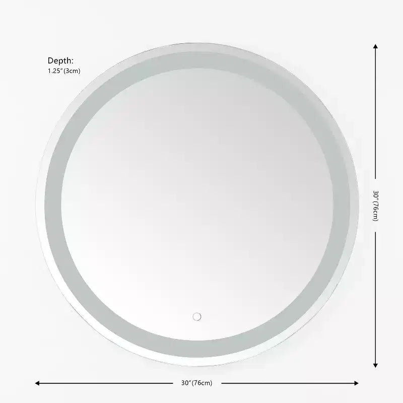 Miroir rond LED en aluminium Caspar 30 - LMR1001 - Argent/Blanc - Safavieh