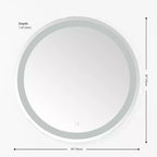 Miroir rond LED en aluminium Caspar 30 - LMR1001 - Argent/Blanc - Safavieh