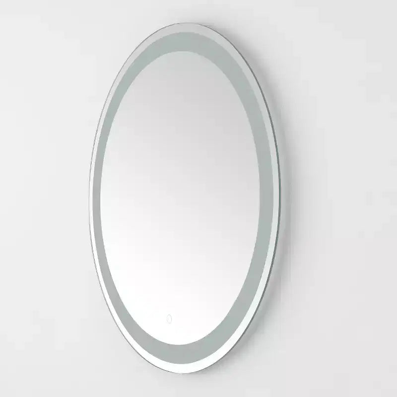 Miroir rond LED en aluminium Caspar 30 - LMR1001 - Argent/Blanc - Safavieh