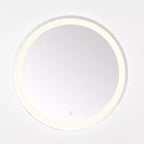 Miroir rond LED en aluminium Caspar 30 - LMR1001 - Argent/Blanc - Safavieh