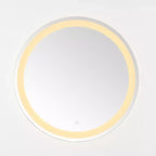 Miroir rond LED en aluminium Caspar 30 - LMR1001 - Argent/Blanc - Safavieh