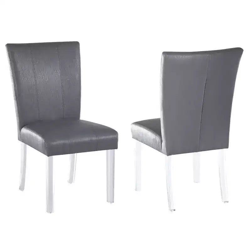 Chintaly Imports,Contemporary Curved Flare-Back Parson Side Chair - Set of 2