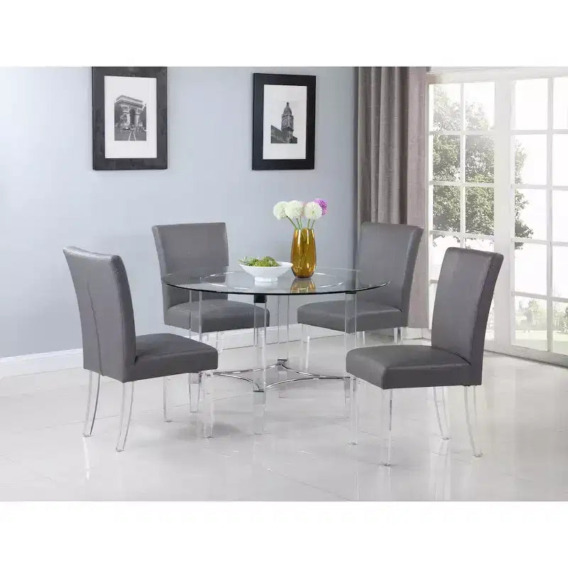 Chintaly Imports, chaise de salle à manger Parsons contemporaine à dossier incurvé évasé – Lot de 2