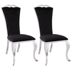 Chintaly Imports,Modern Tall-Back Side Chair Cabriole Legs - Set of 2