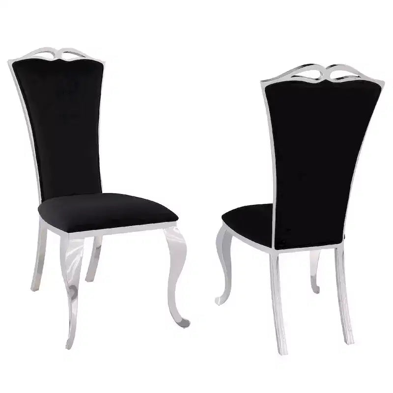 Chintaly Imports, Chaises d'appoint modernes à dossier haut et pieds galbés - Lot de 2