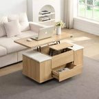 Christopher Knight Home Olia, table basse relevable multifonctionnelle moderne avec rangement dissimulé, 4 tabourets et roulettes verrouillables