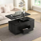 Christopher Knight Home Olia, table basse relevable multifonctionnelle moderne avec rangement dissimulé, 4 tabourets et roulettes verrouillables