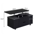 Christopher Knight Home Olia, table basse relevable multifonctionnelle moderne avec rangement dissimulé, 4 tabourets et roulettes verrouillables