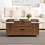 Christopher Knight Home Olia, table basse relevable multifonctionnelle moderne avec rangement dissimulé, 4 tabourets et roulettes verrouillables