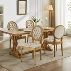 2 chaises de salle à manger en bois massif de style français, cadre noir, cuir artificiel PU, clous décoratifs et pieds en bois