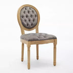 2 chaises de salle à manger en bois massif de style français, cadre noir, cuir artificiel PU, clous décoratifs et pieds en bois
