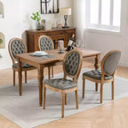 2 chaises de salle à manger en bois massif de style français, cadre noir, cuir artificiel PU, clous décoratifs et pieds en bois