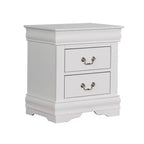 CLIHOME 2 Dovetail Drawers Classic Transitional Solid Wood Nightstand with Handle