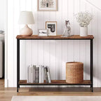Coolmee Table console étroite de 105,4 cm, Table d'entrée avec étagère en bois et cadre en métal, Table de canapé, Table derrière le canapé pour salon, hall d'entrée
