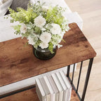 Coolmee Table console étroite de 105,4 cm, Table d'entrée avec étagère en bois et cadre en métal, Table de canapé, Table derrière le canapé pour salon, hall d'entrée