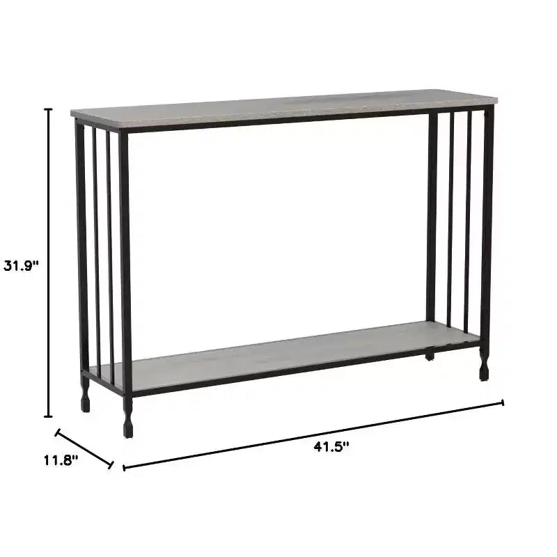 Coolmee Table console étroite de 105,4 cm, Table d'entrée avec étagère en bois et cadre en métal, Table de canapé, Table derrière le canapé pour salon, hall d'entrée
