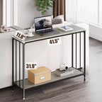 Coolmee Table console étroite de 105,4 cm, Table d'entrée avec étagère en bois et cadre en métal, Table de canapé, Table derrière le canapé pour salon, hall d'entrée