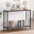 Coolmee 41.5 inch Narrow Console Table, Entryway Table with Wood Shelf and Metal Frame, Sofa Table, Behind Couch Table for Living Room, Foyer
