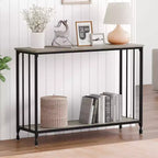 Coolmee 41.5 inch Narrow Console Table, Entryway Table with Wood Shelf and Metal Frame, Sofa Table, Behind Couch Table for Living Room, Foyer