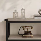 Table console industrielle longue Coolmee, table d'entrée à 3 niveaux de 47 pouces avec étagères de rangement, table d'entrée pour vestibule, couloir, salon